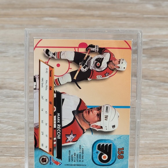 Mark Recchi Autographed 1992 93 Fleer Ultra Philadelphia Flyers Hockey Card - Picture 6 of 6